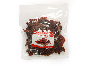 Арахис в глазури со вкусом барбекю: Говядина вяленая (строганина)